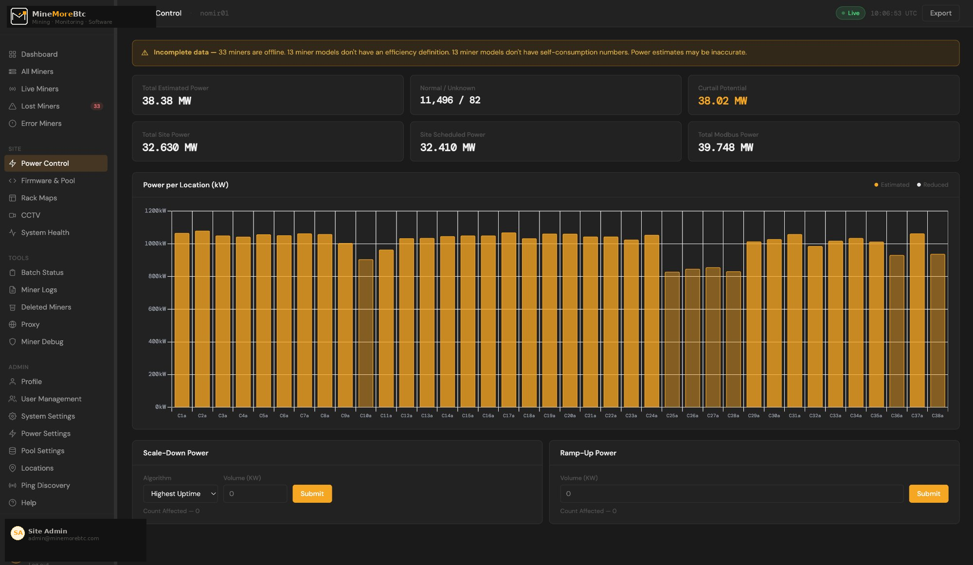 MMB Power Control dark mode